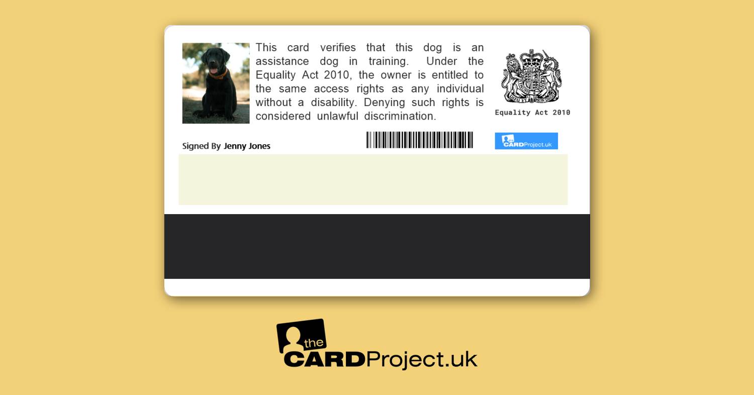 Assistance Dog In Training ID Card (REAR)